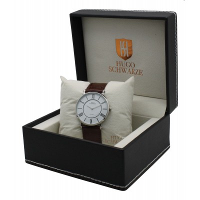 Kendall silver and white with brown strap