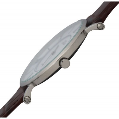 Kendall silver and white with brown strap